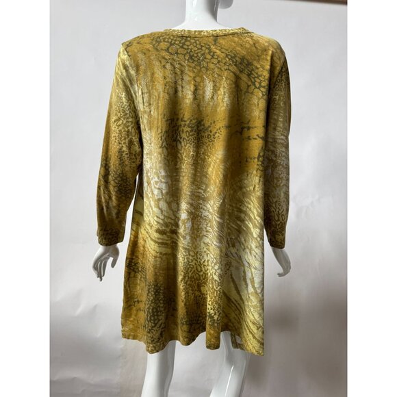 Lori Goldstein XL Animal Print Metallic Tunic Top - Picture 5 of 16